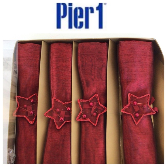 PIER 1 NAPKIN AND HOLDER SET NWT - Picture 1 of 9